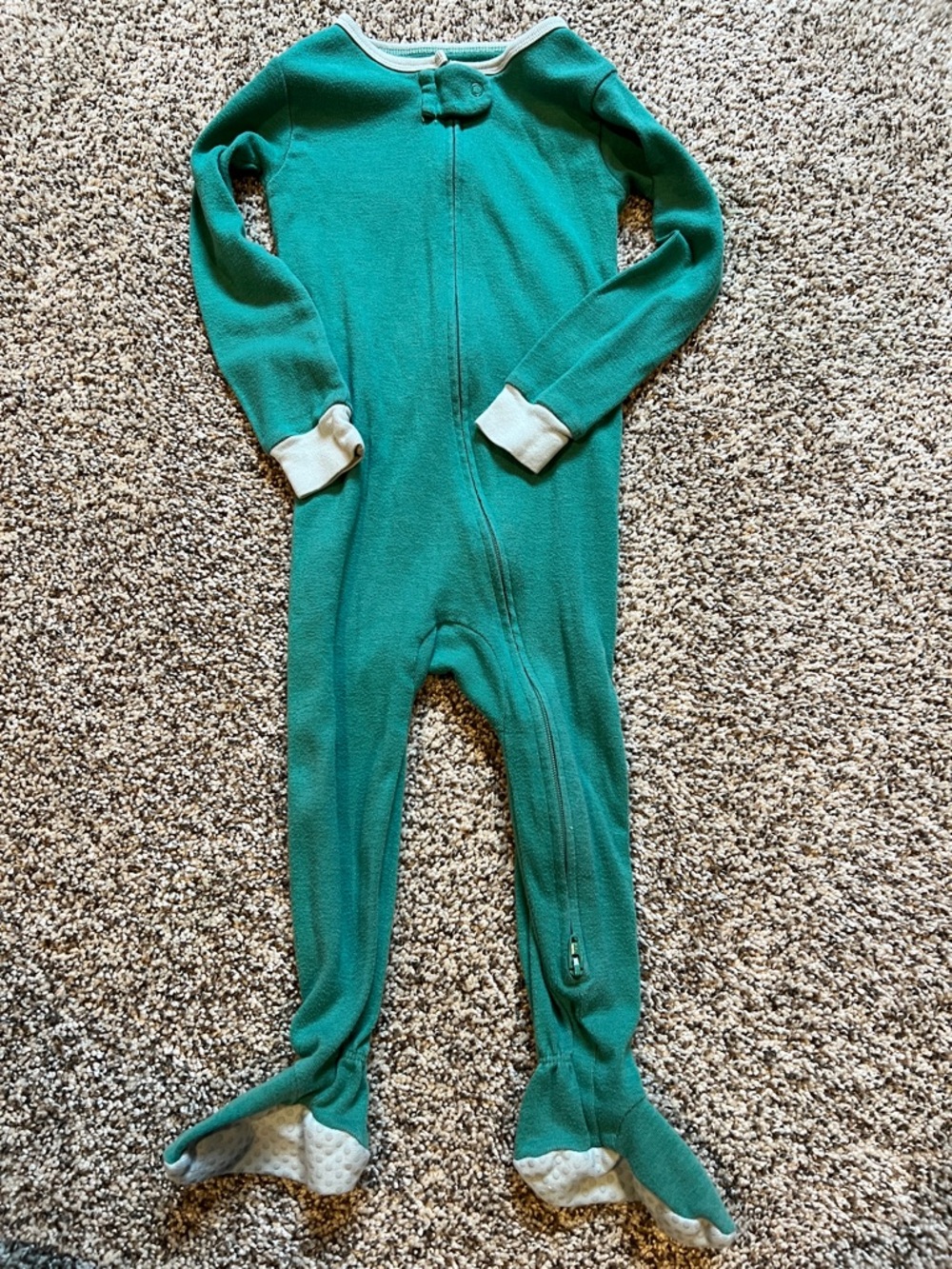 cloud island Teal Green Footed One-Piece Pajamas